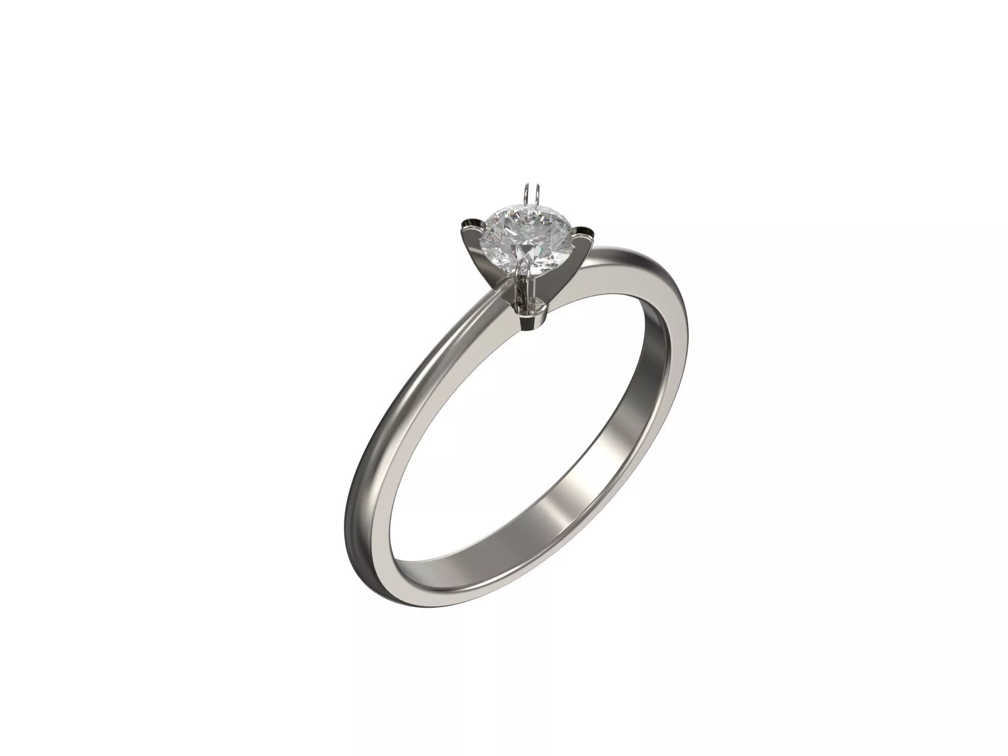 1050-Engagement ring with diamond 3D print model