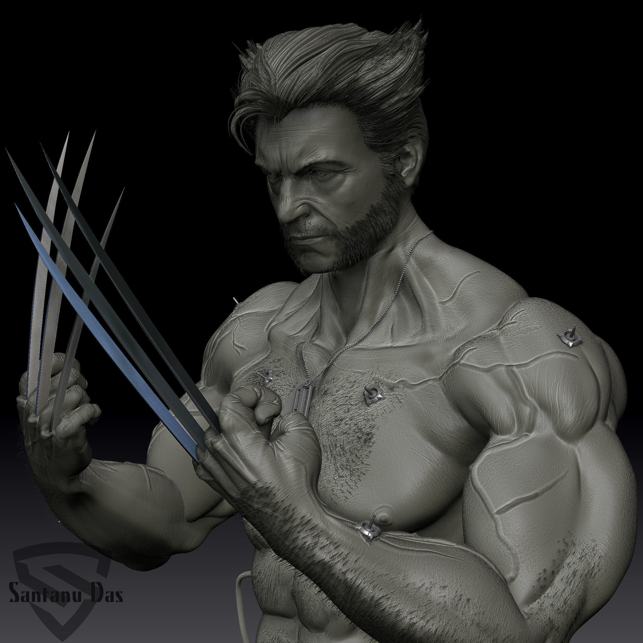 Wolberine 3d Print wolverine 3D print model_3