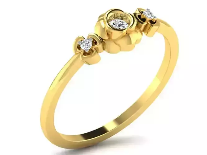 Solitaire Ring 3dm STL OBJ FBX Render Details