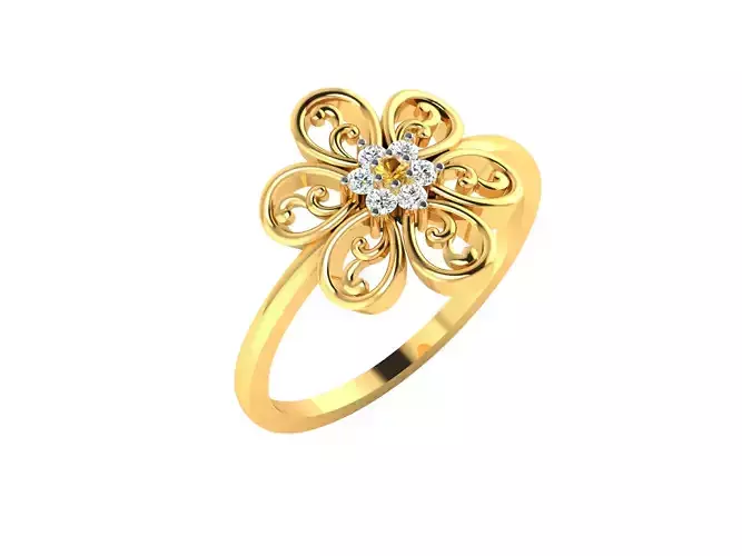 Solitaire Ring 3dm STL OBJ FBX Render Details