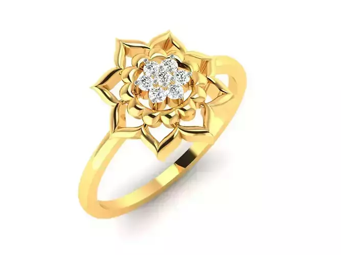 Solitaire Ring 3dm STL OBJ FBX Render Details