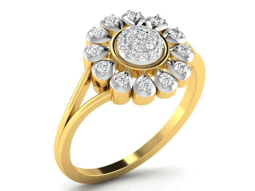Solitaire Ring 3dm STL OBJ FBX Render Details 3D print model_1