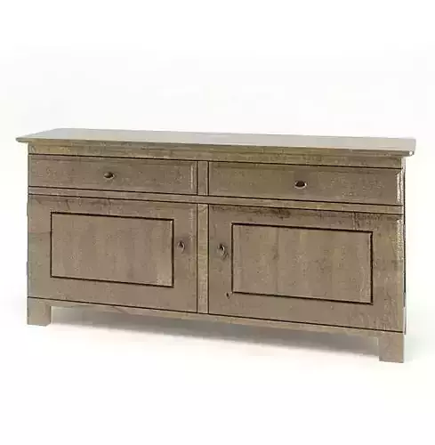 Aged Wooden American Dresser 3D model