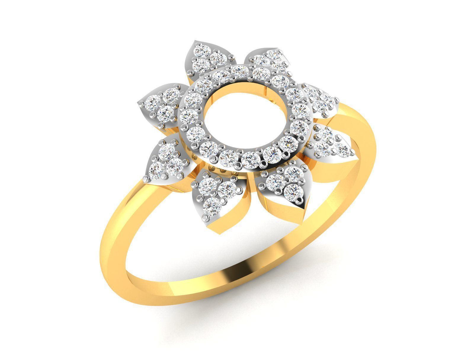 Solitaire Women Ring 3dm STL OBJ FBX Render Details 3D print model_3