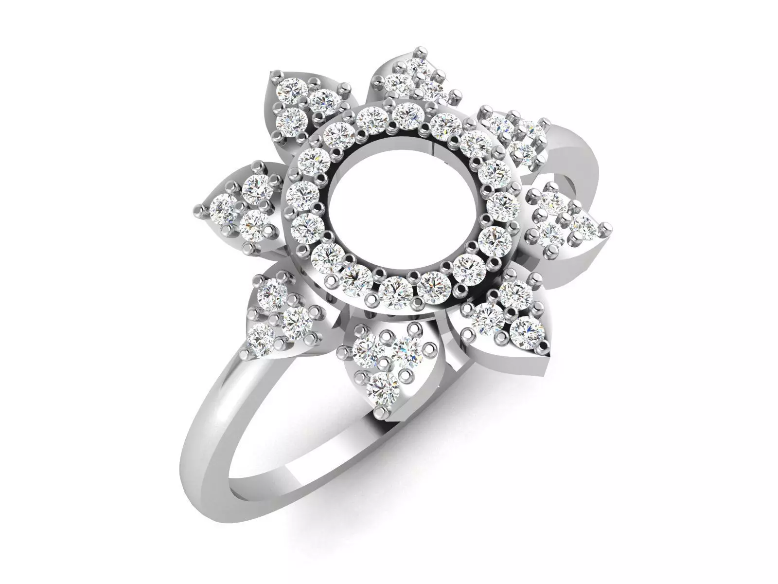 Solitaire Women Ring 3dm STL OBJ FBX Render Details 3D print model_0