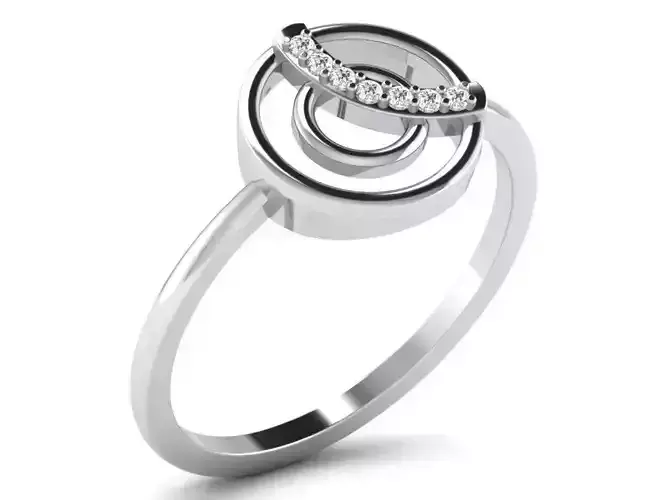 Solitaire Women Ring 3dm STL OBJ FBX Render Details