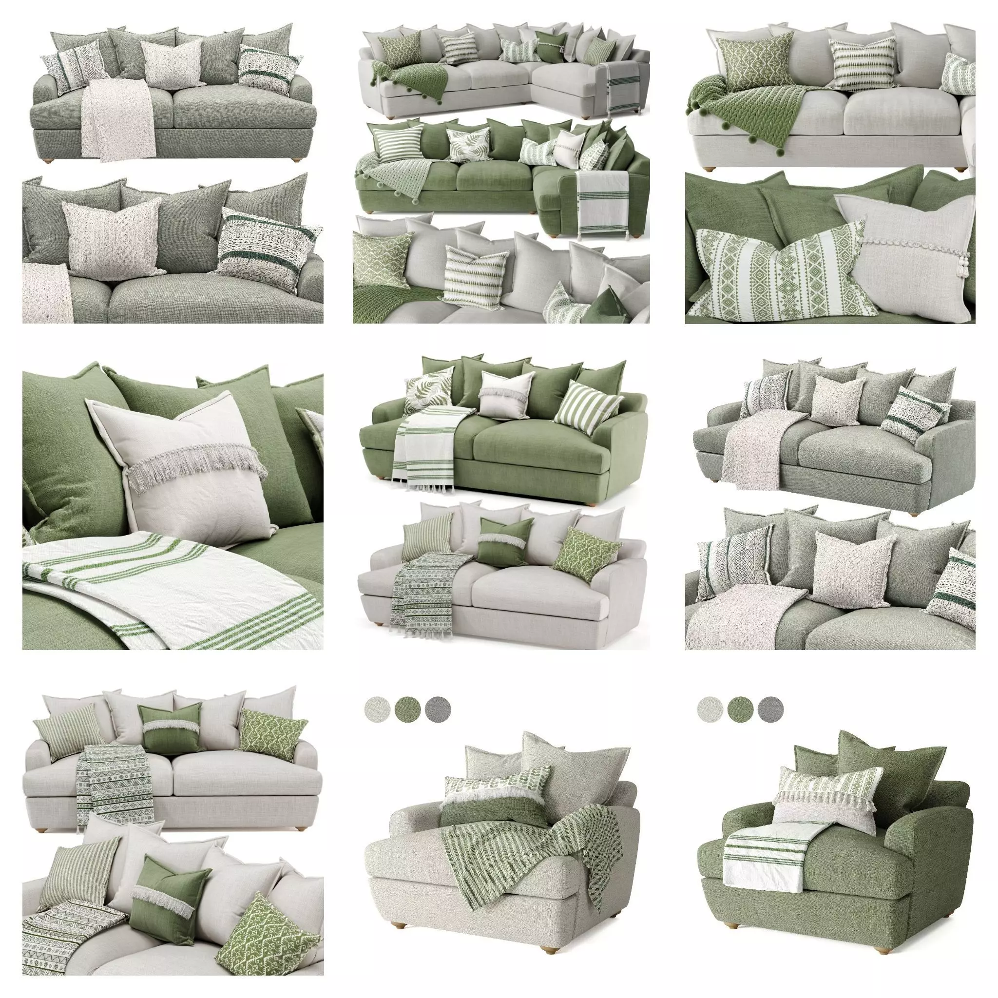 Smooch Collection sage sofa set _0