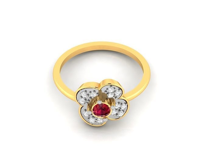Solitaire Women Ring 3dm STL OBJ FBX Render Details 3D print model