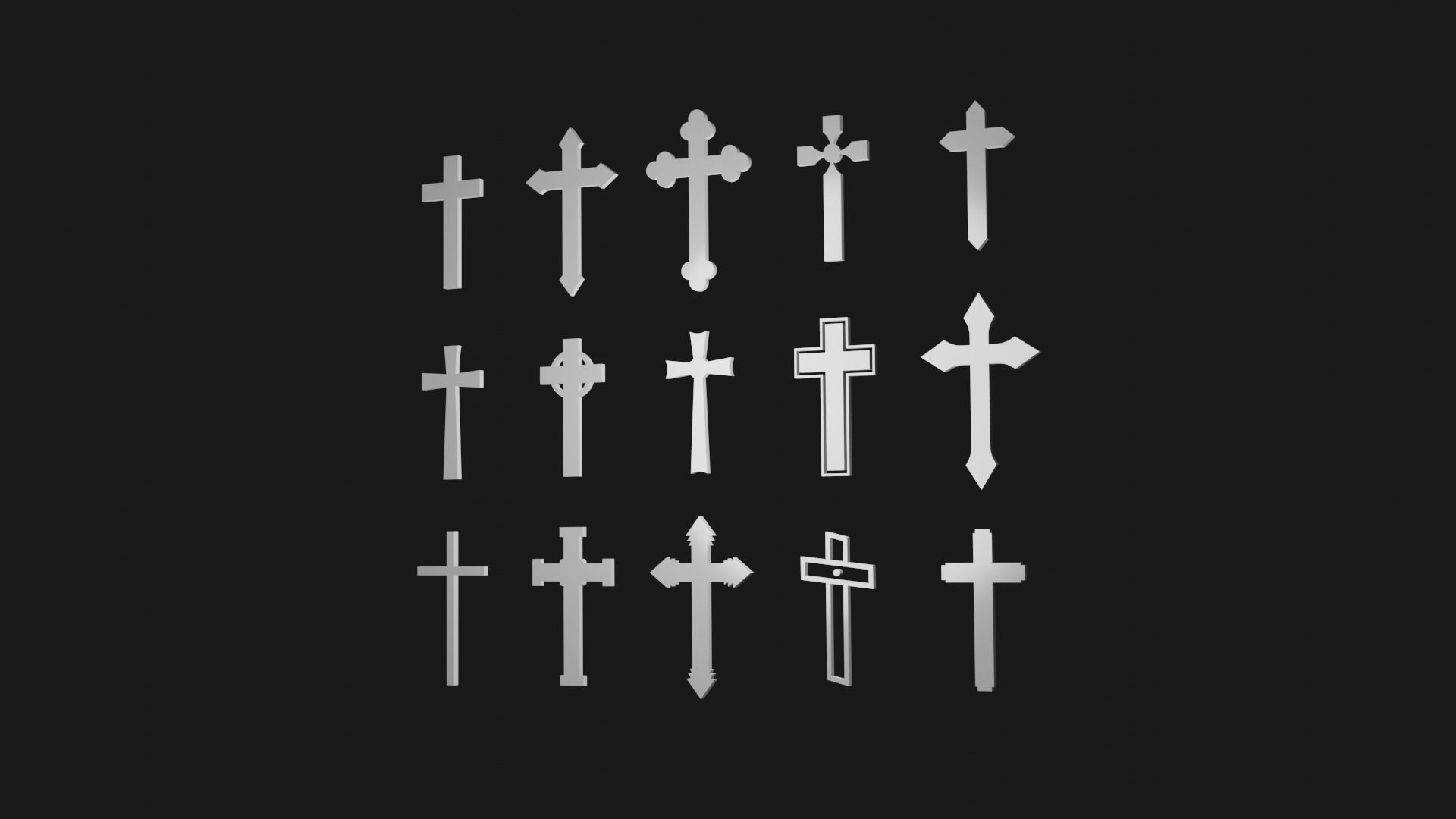 Collection of Crosses 3D - crucifixes  3D print model_3