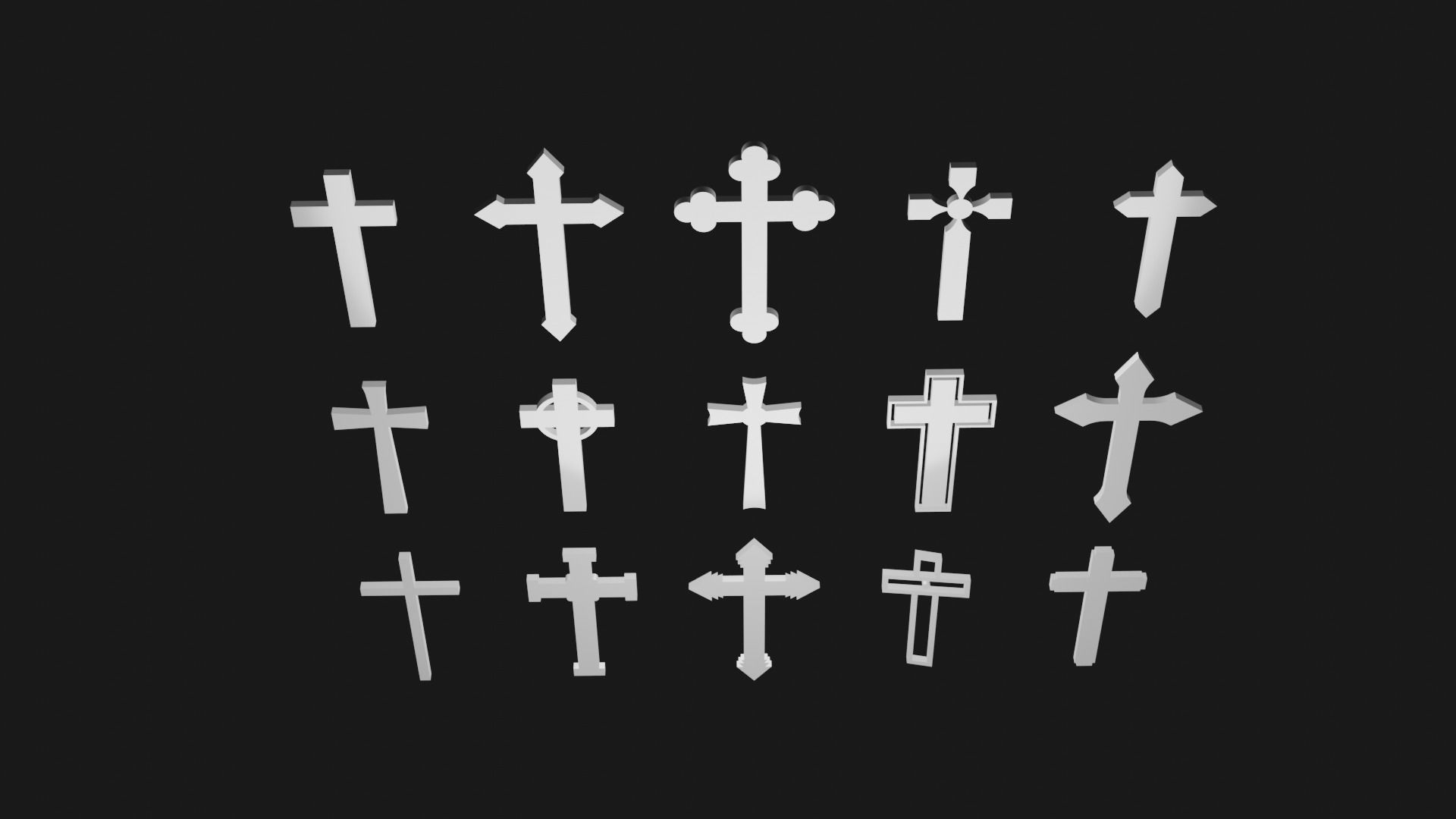 Collection of Crosses 3D - crucifixes  3D print model_4