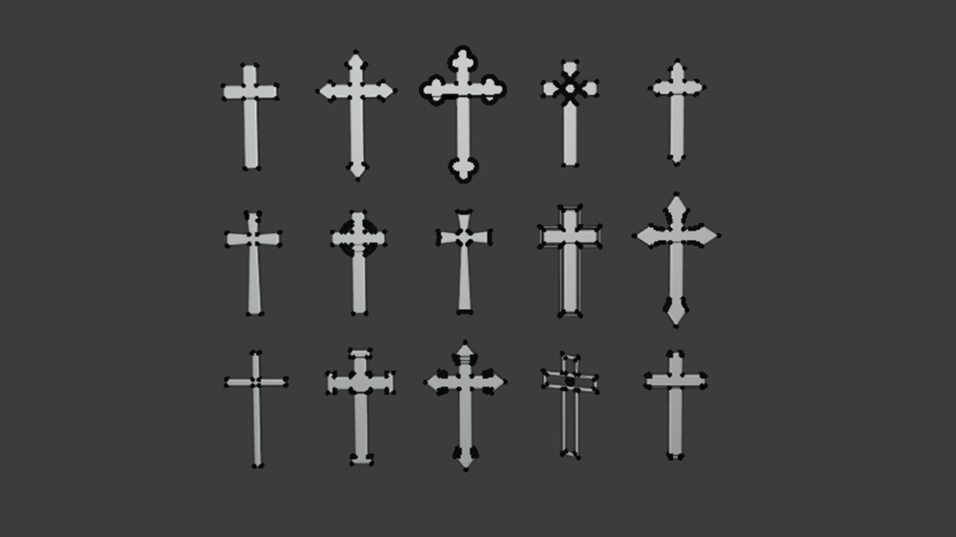 Collection of Crosses 3D - crucifixes  3D print model_24