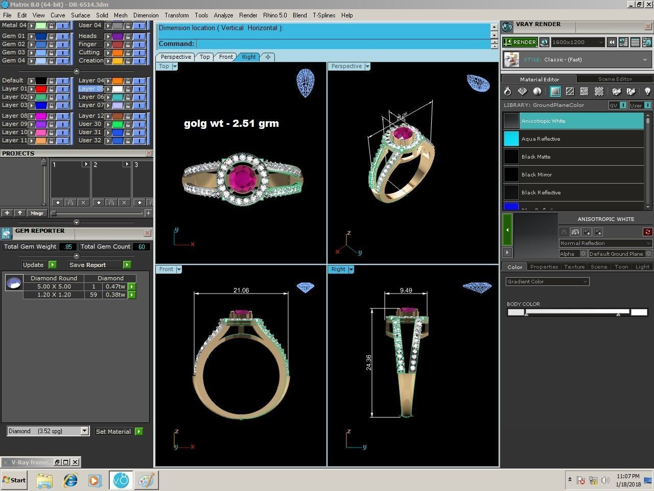 Solitaire Engagement Ring 3dm STL OBJ FBX Render Details 3D print model_2