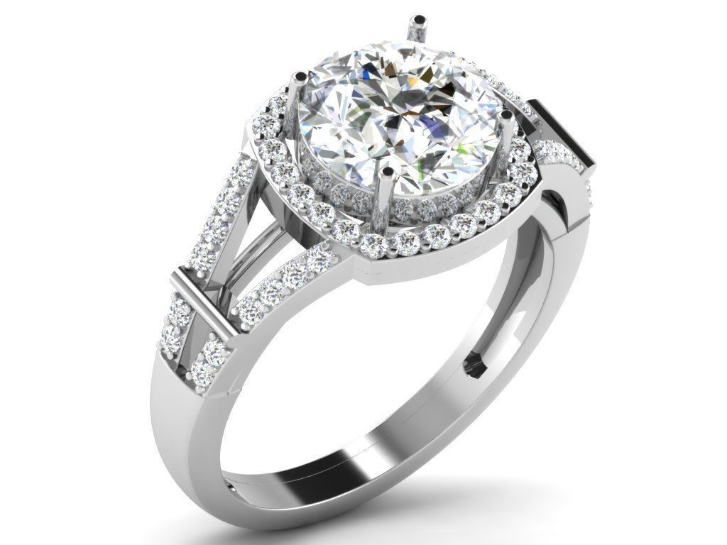 Solitaire Engagement Ring 3dm STL OBJ FBX Render Details 3D print model_1