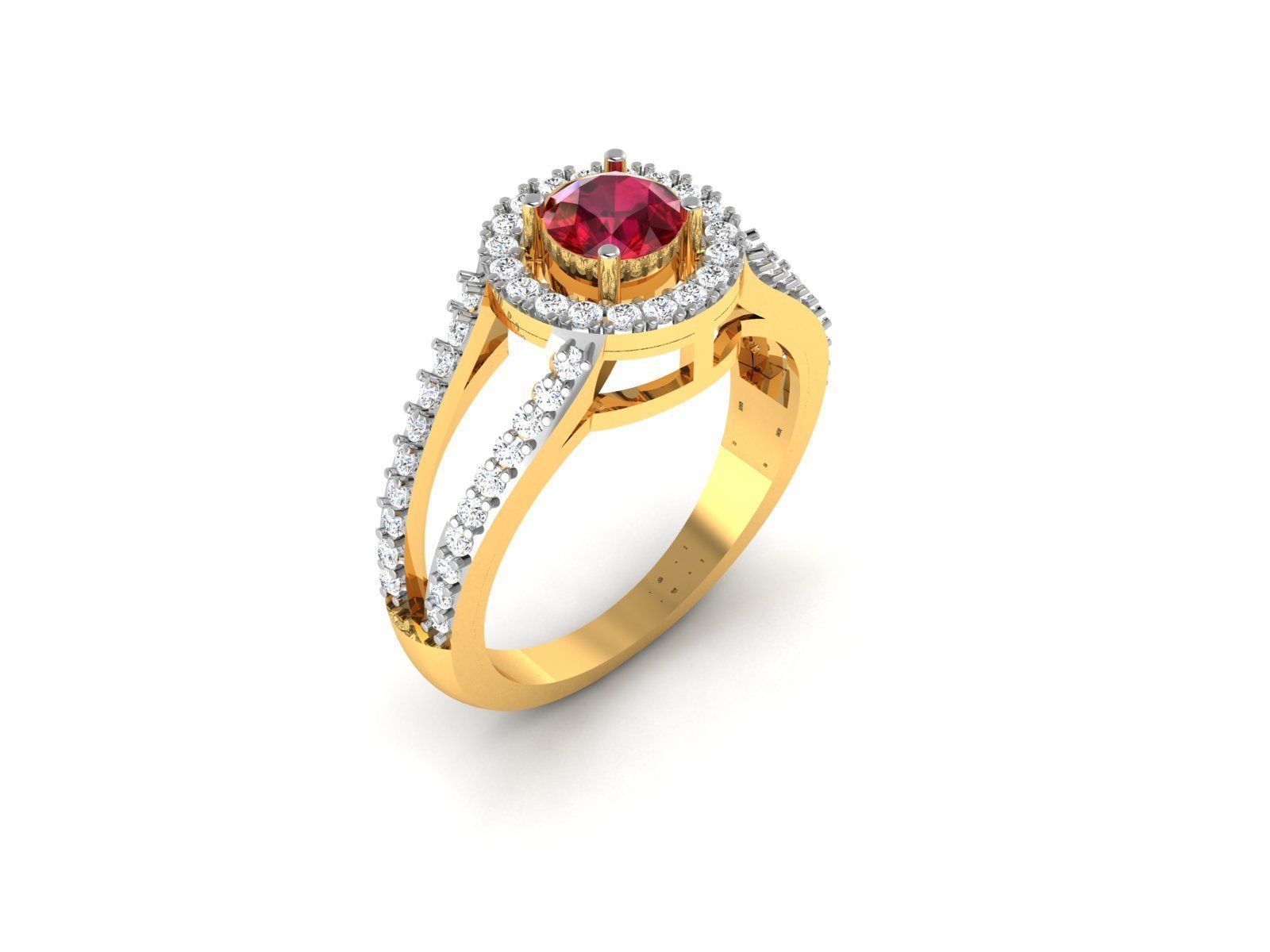 Solitaire Engagement Ring 3dm STL OBJ FBX Render Details 3D print model_3