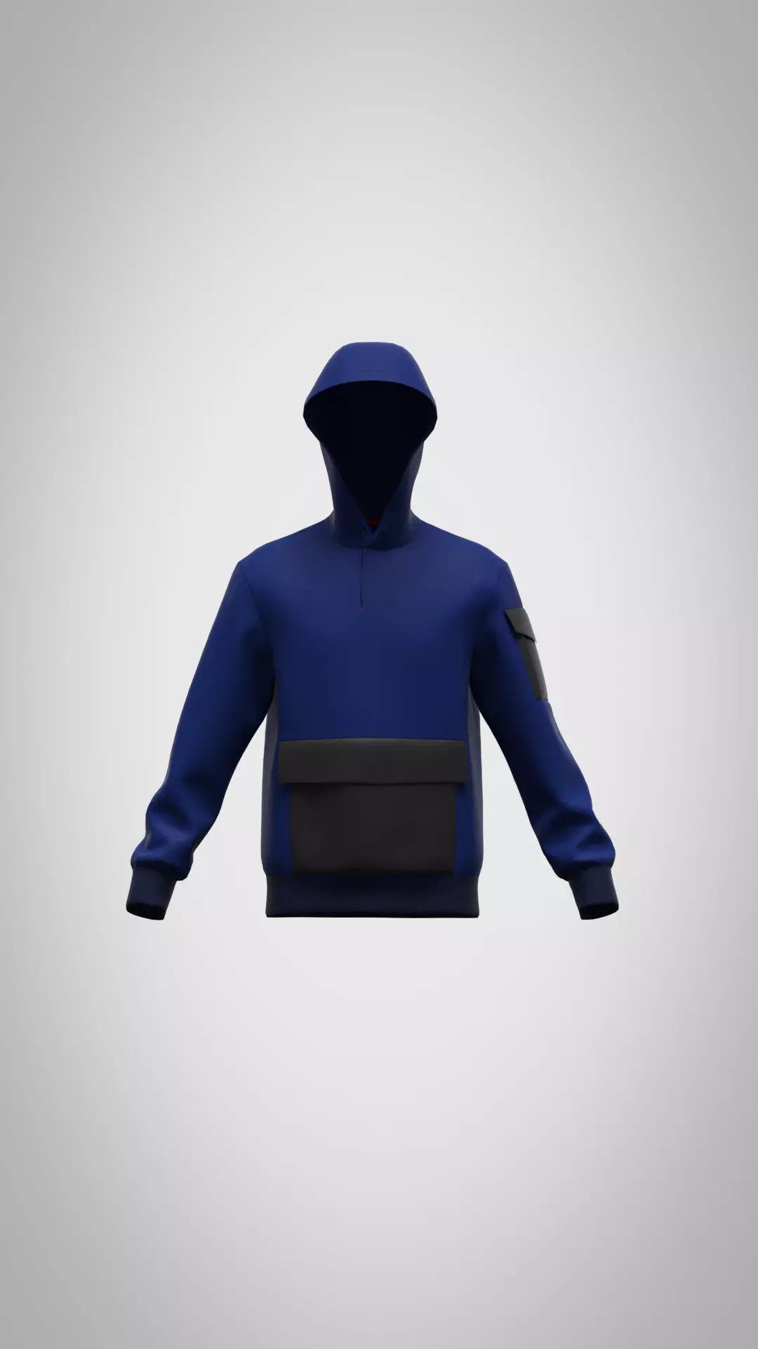 Mens hoodie with side pocket Low-poly 3D model