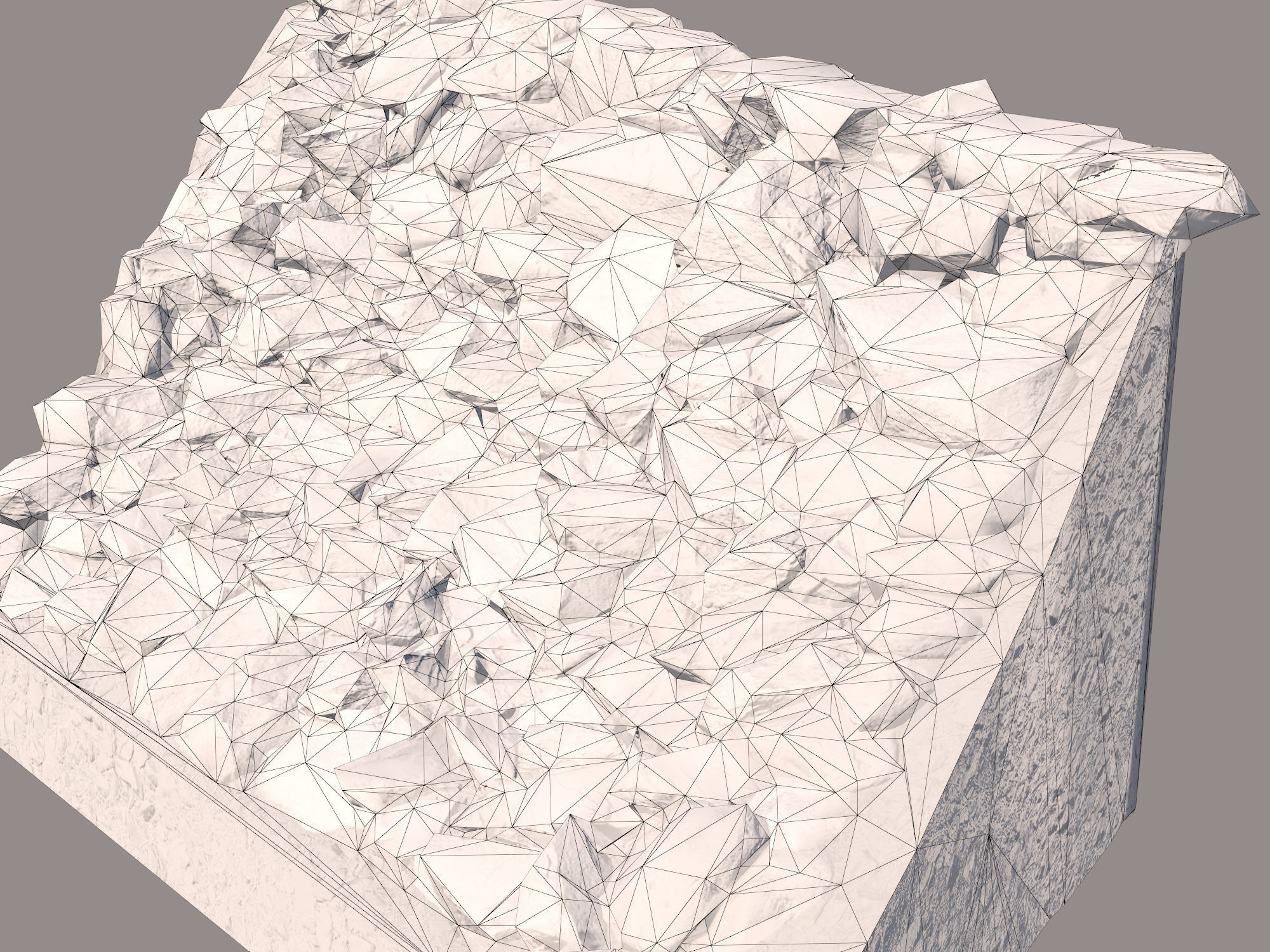 Rocky slope Low-poly 3D model_13