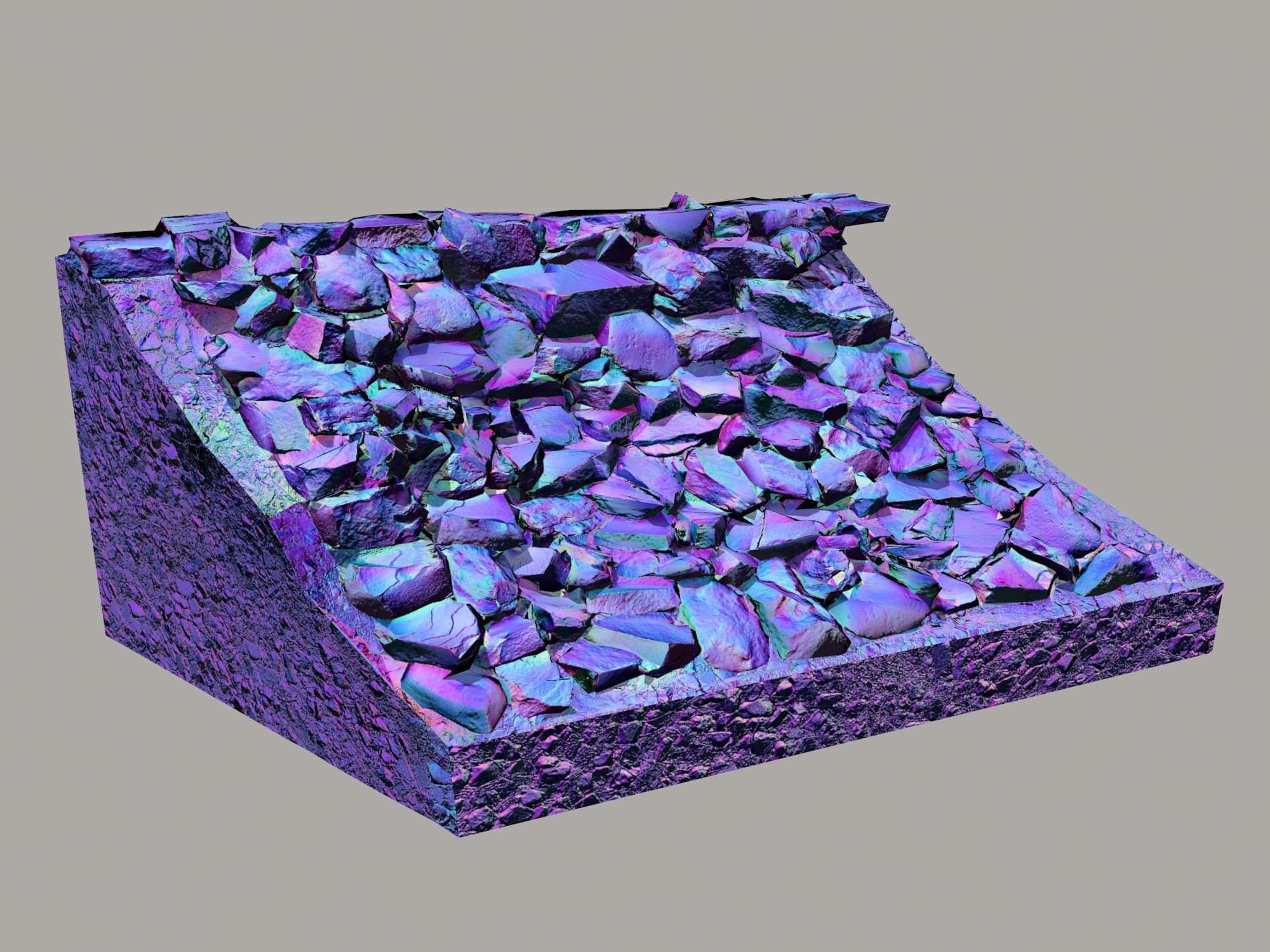 Rocky slope Low-poly 3D model_15