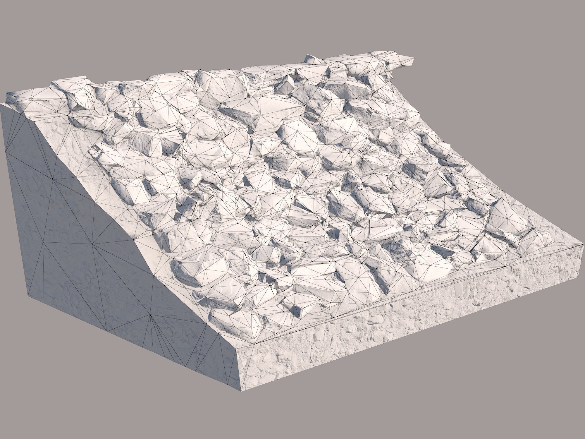 Rocky slope Low-poly 3D model_12