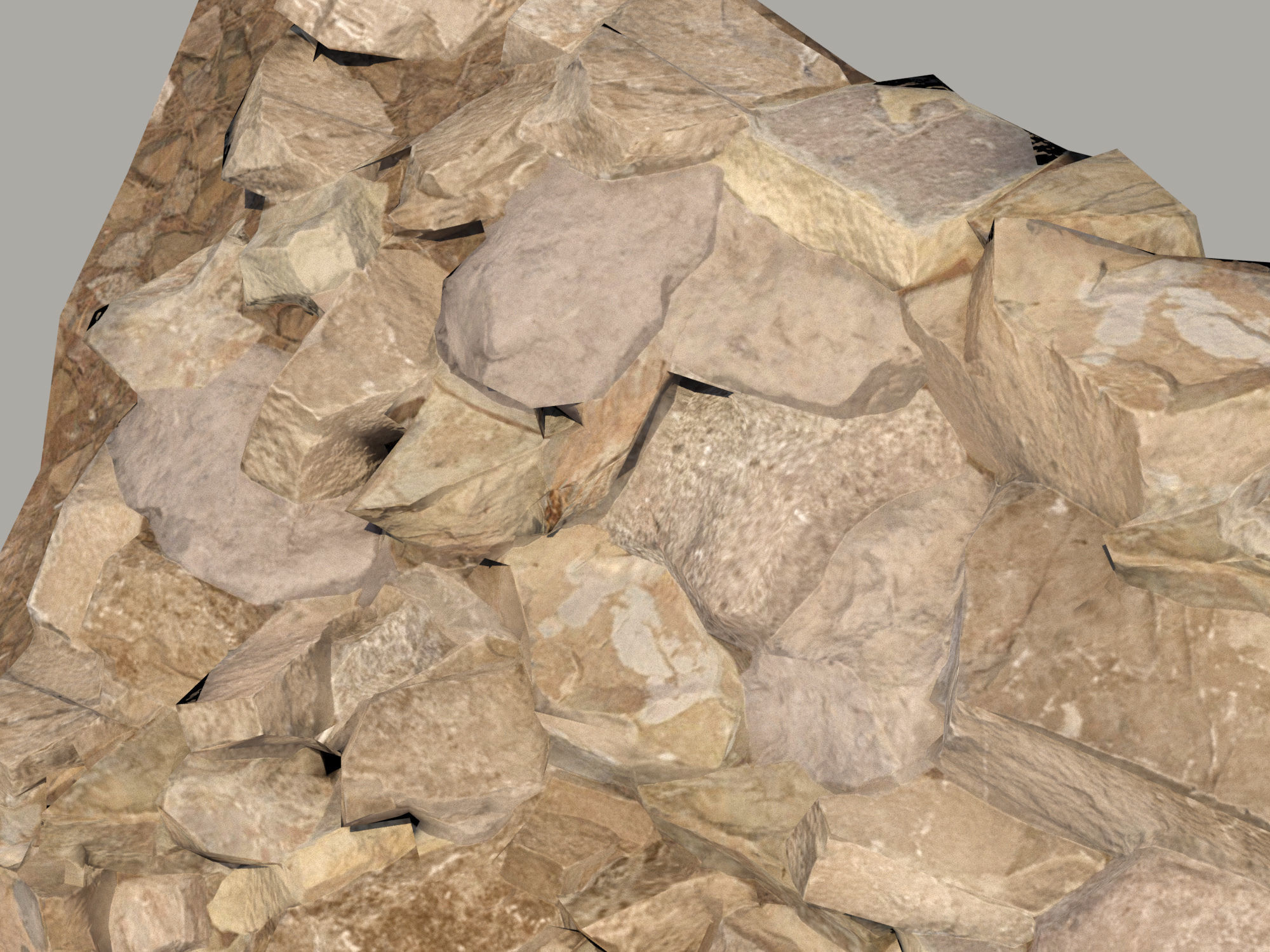 Rocky slope Low-poly 3D model_11