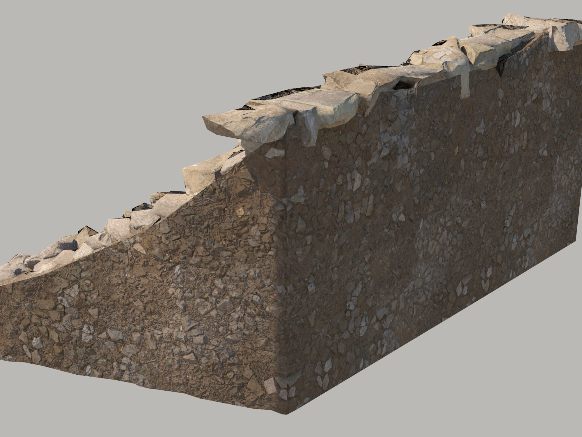 Rocky slope Low-poly 3D model_4