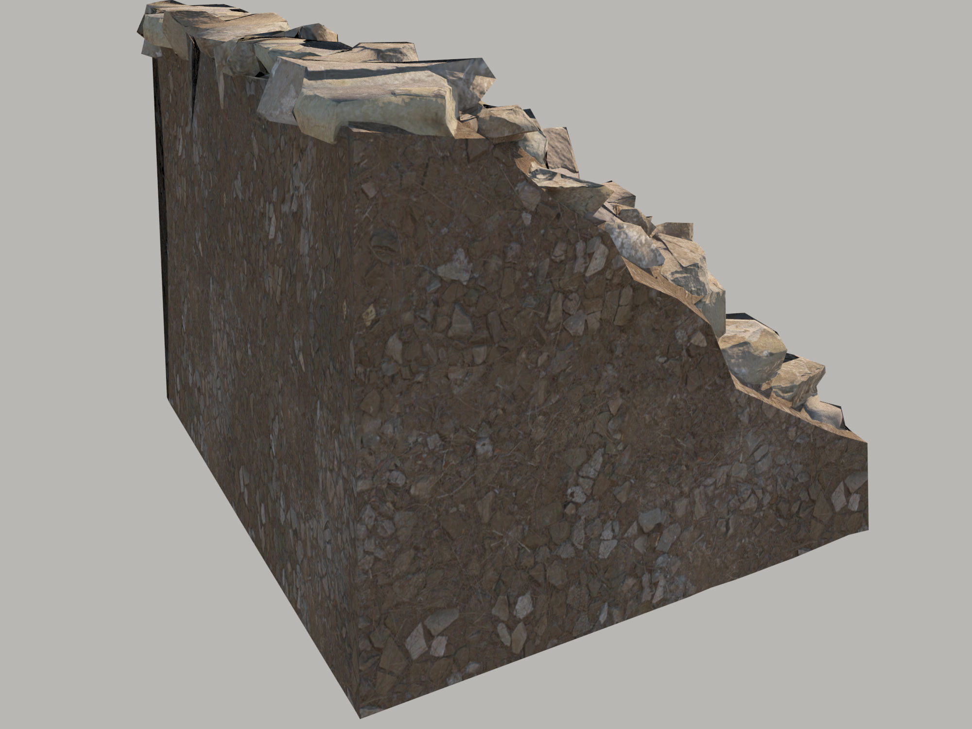 Rocky slope Low-poly 3D model_6