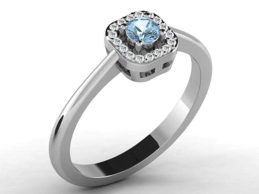 Solitaire Wedding Ring 3dm STL OBJ FBX Render Details 3D print model_1