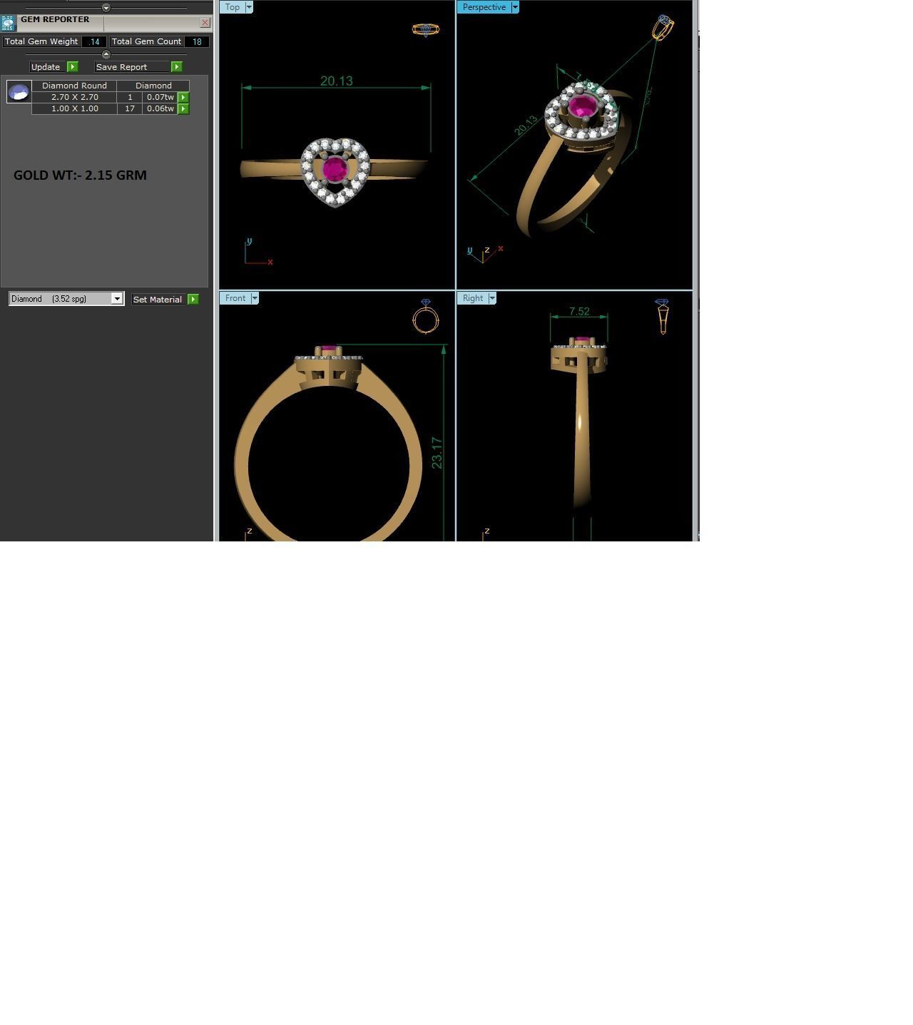 Solitaire Wedding Ring 3dm STL OBJ FBX Render Details 3D print model_9