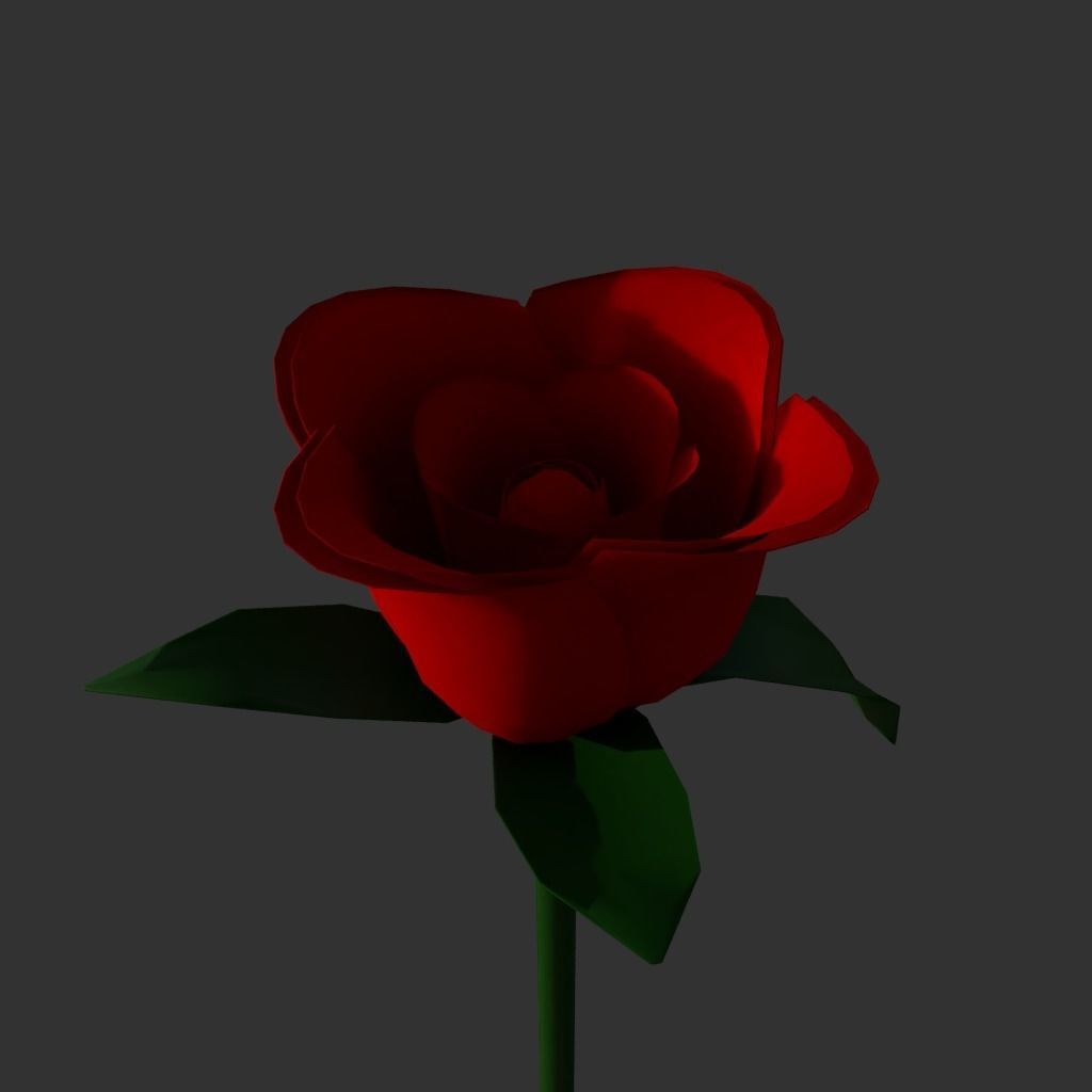 Rose flower low poly Free low-poly 3D model_2