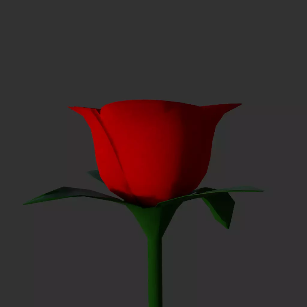 Rose flower low poly Free low-poly 3D model_0