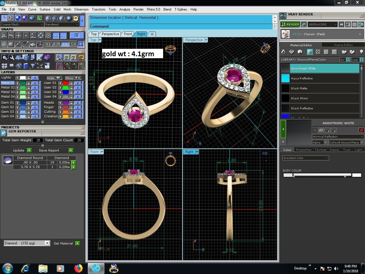 Solitaire Wedding Ring 3dm STL OBJ FBX Render Details 3D print model_9