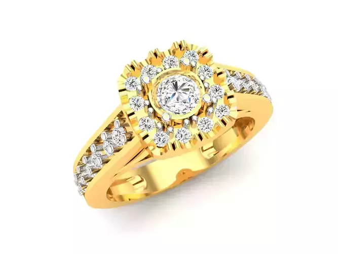 Solitaire Wedding Ring 3dm STL OBJ FBX Render Details