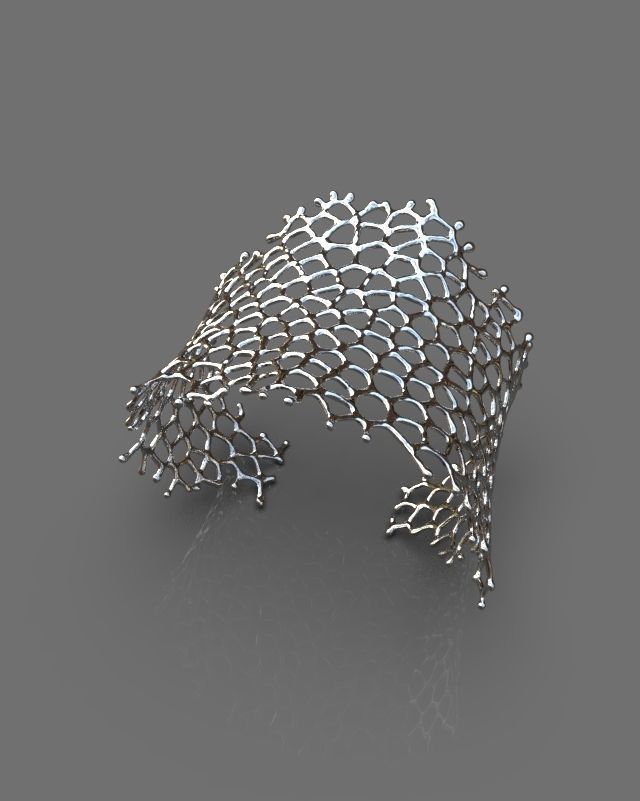 Cuff bracelet 3D print model_4