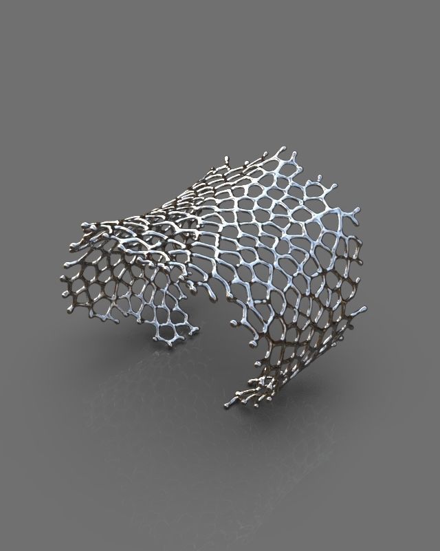 Cuff bracelet 3D print model_7