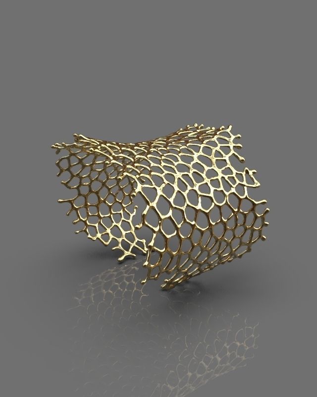 Cuff bracelet 3D print model_2