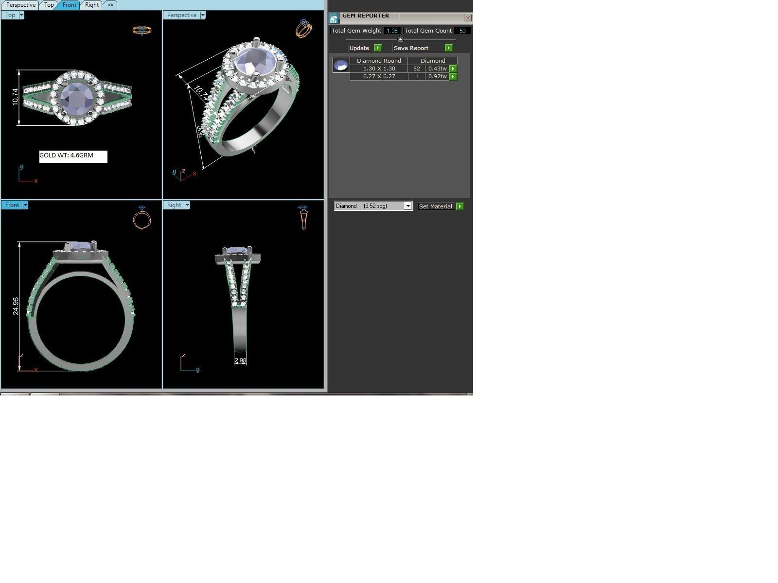 Solitaire Wedding Ring 3dm STL OBJ FBX Render Details 3D print model_6