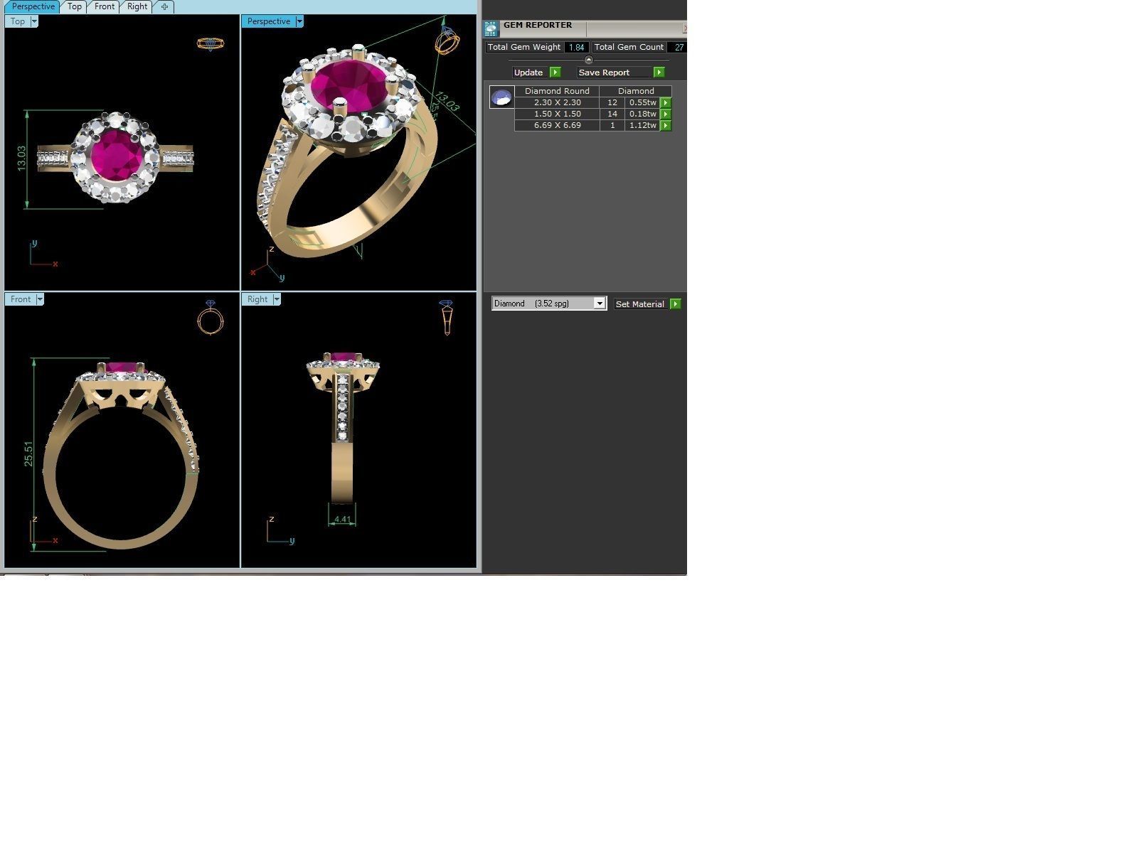 Solitaire Wedding Ring 3dm STL OBJ FBX Render Details 3D print model_3