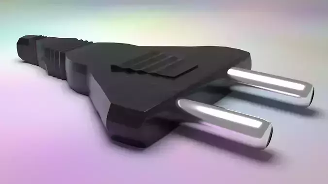 Realistic electronics tv power plug 3D model - PBR ready Low-poly 3D model