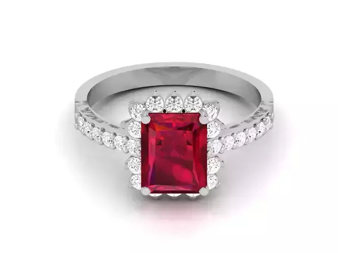  Wedding Engagement Princess Ring 3dm STL OBJ FBX Render Details 3D print model