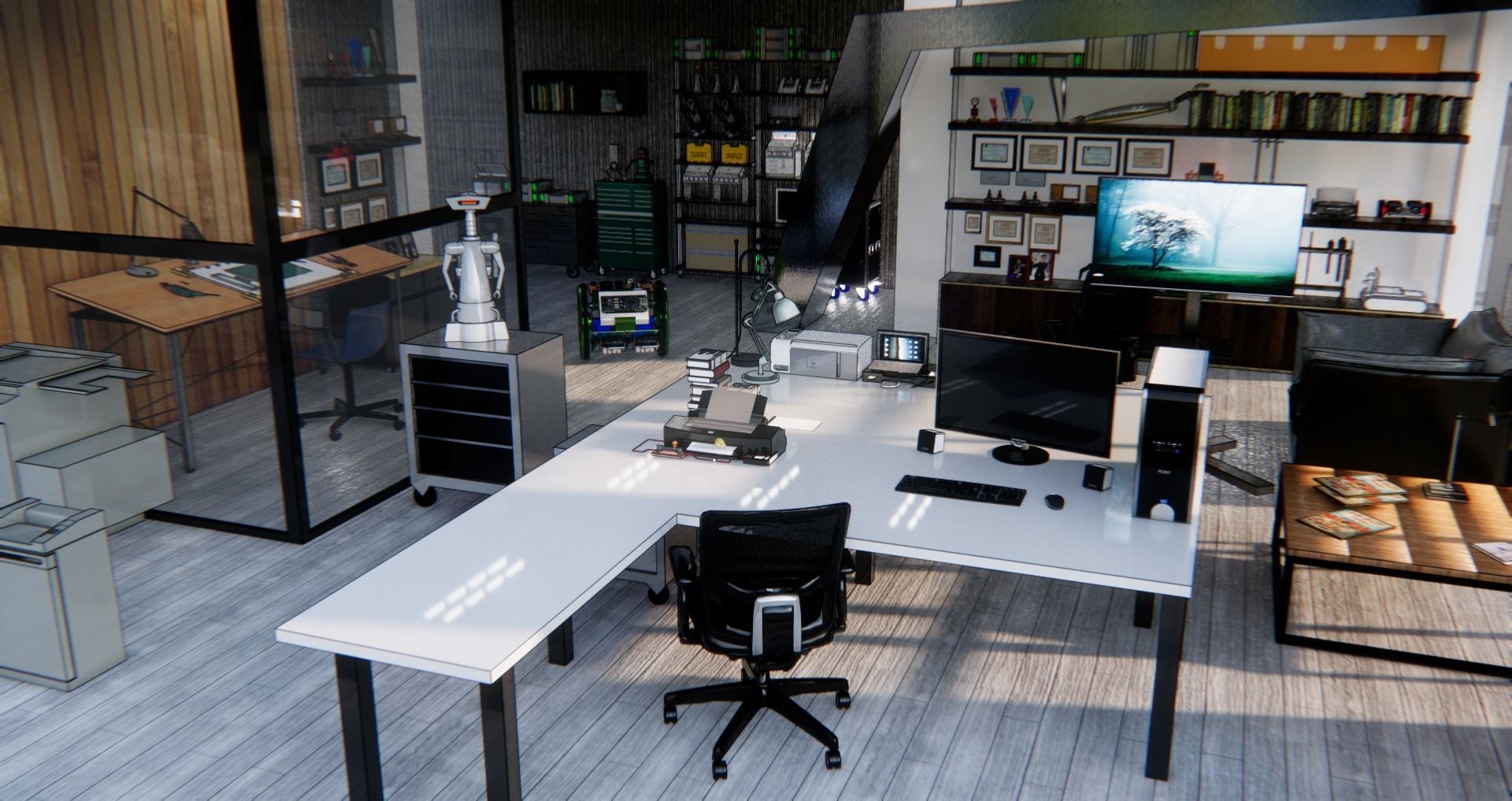 Office  interior 3D model_2