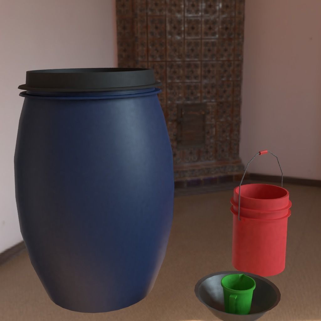 Water containers low poly Free low-poly 3D model_2