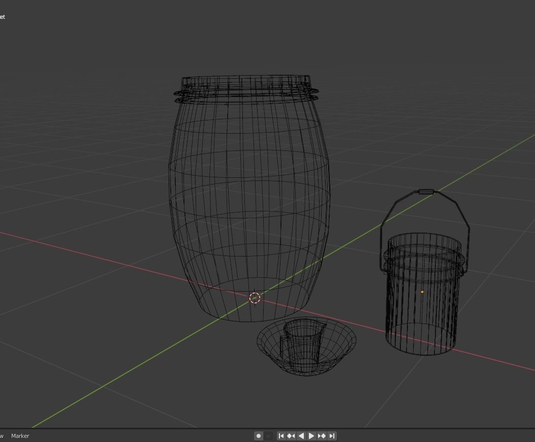 Water containers low poly Free low-poly 3D model_3