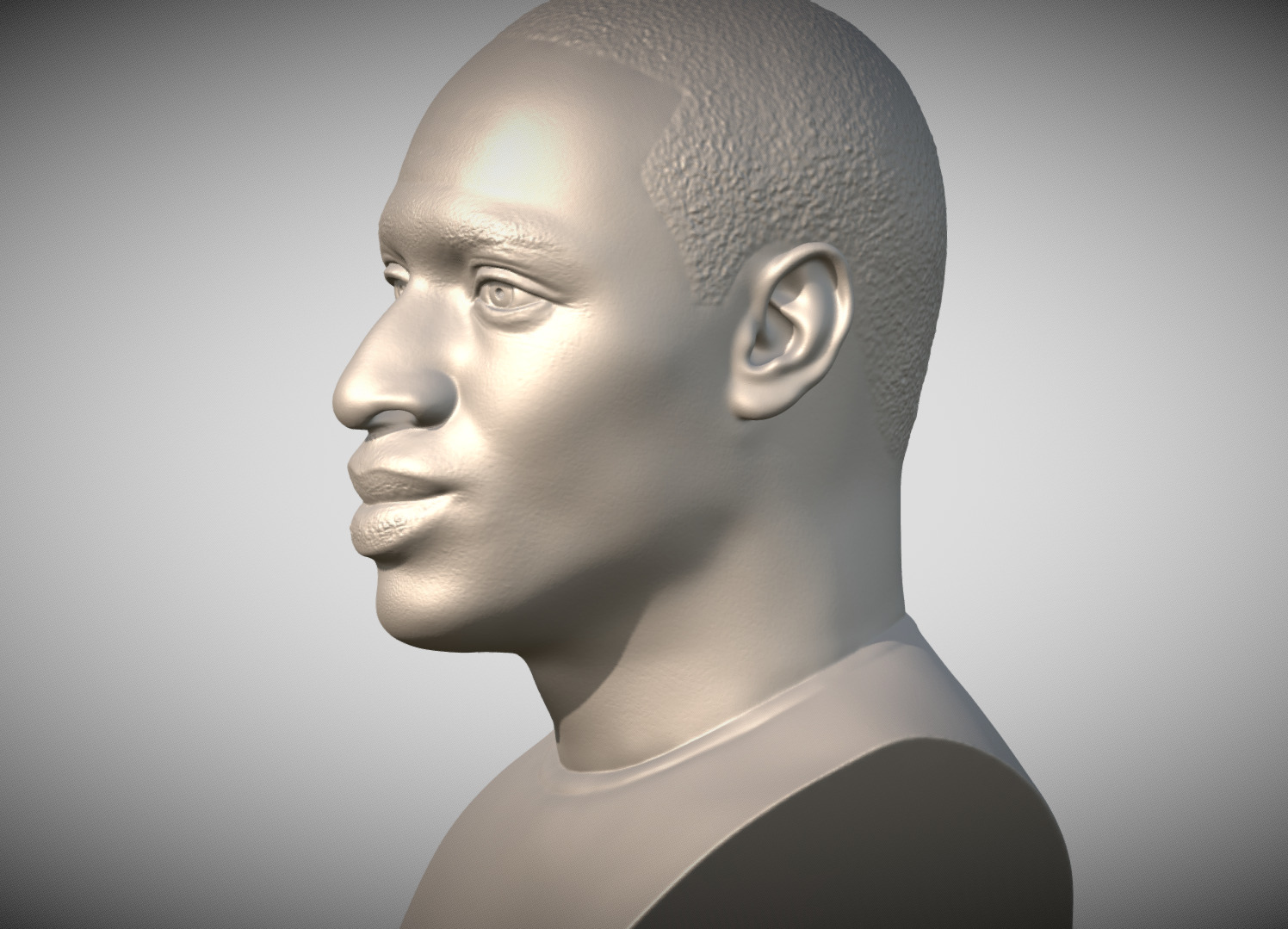 Omar Sy bust for 3D printing 3D print model_2