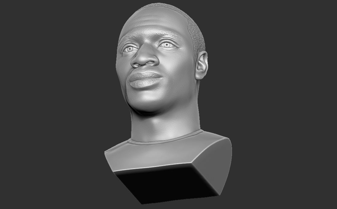 Omar Sy bust for 3D printing 3D print model_27