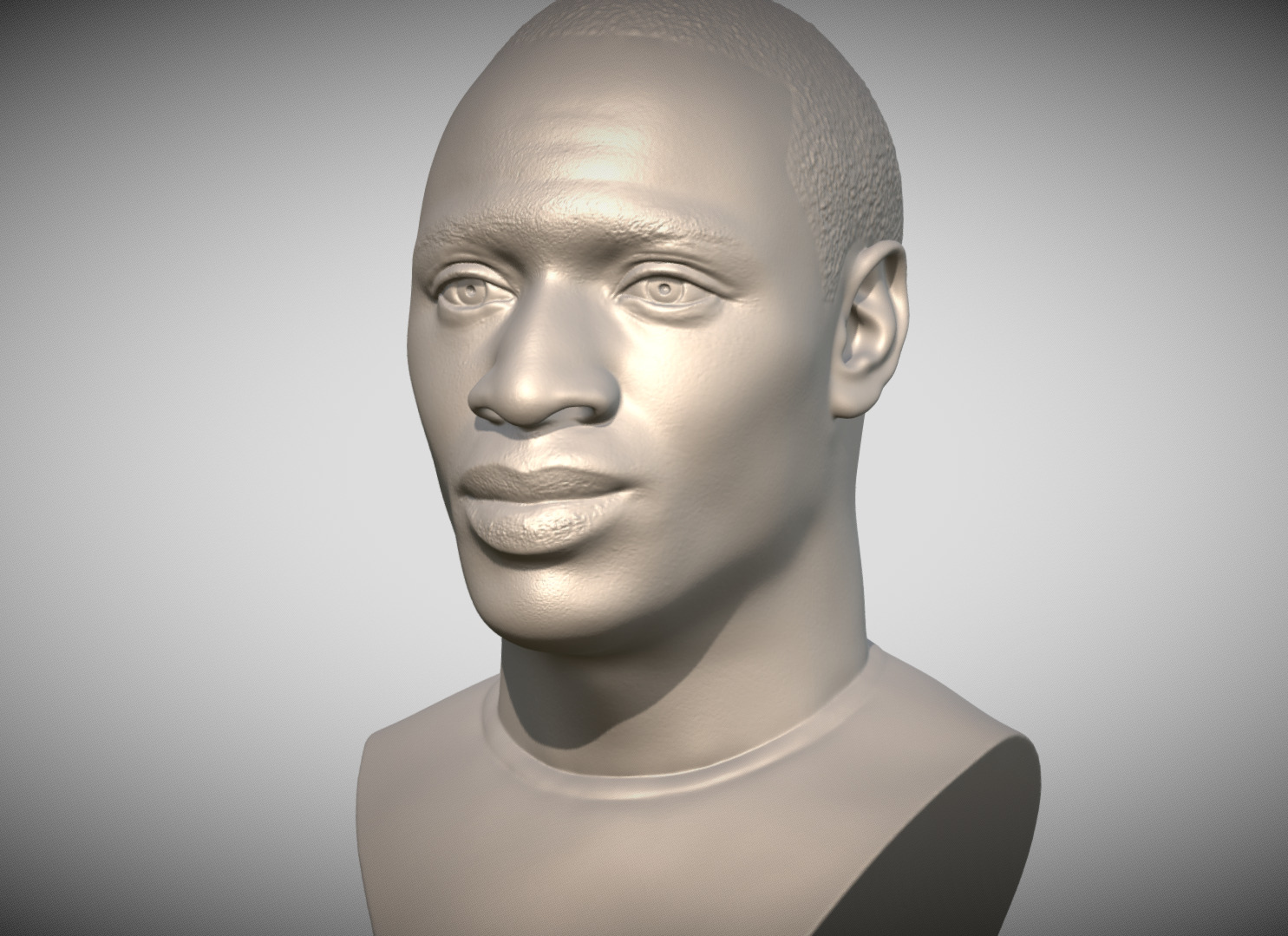 Omar Sy bust for 3D printing 3D print model_1