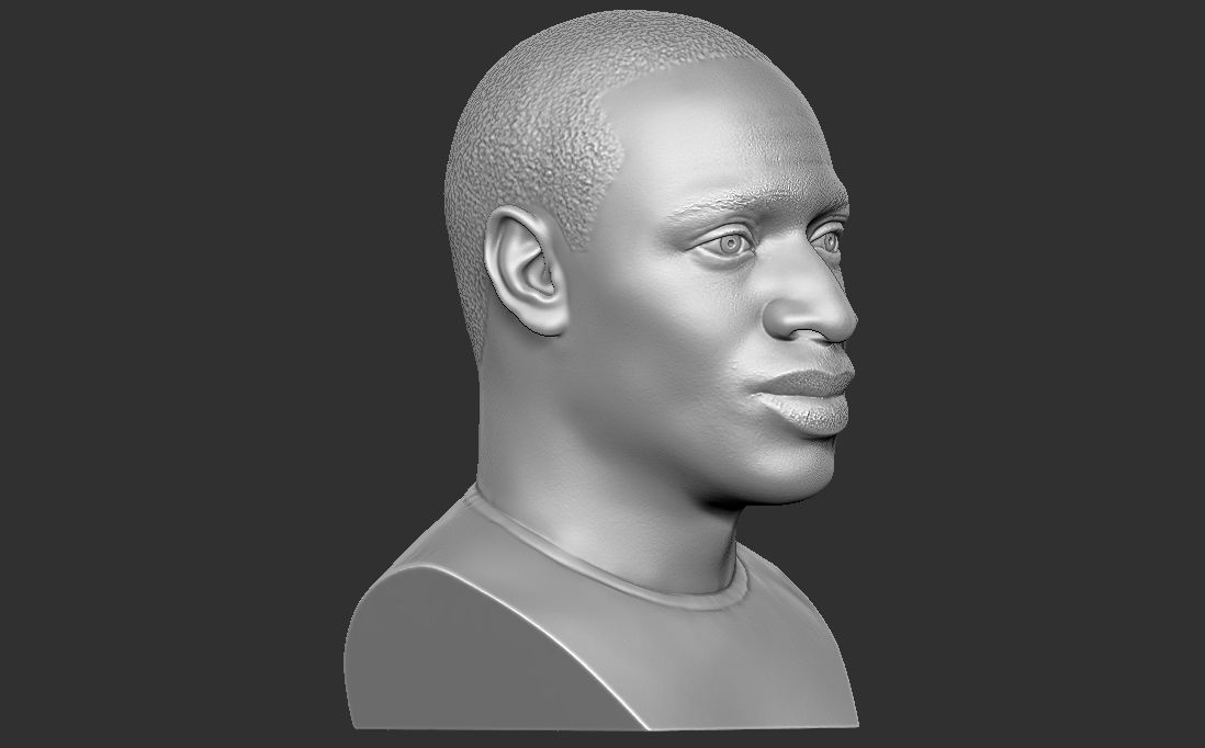 Omar Sy bust for 3D printing 3D print model_15