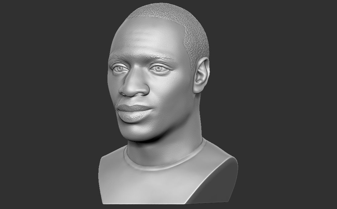 Omar Sy bust for 3D printing 3D print model_7