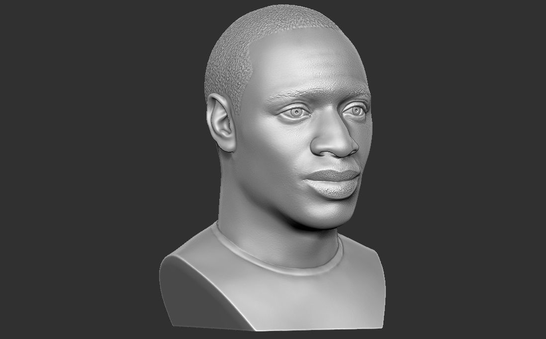 Omar Sy bust for 3D printing 3D print model_16