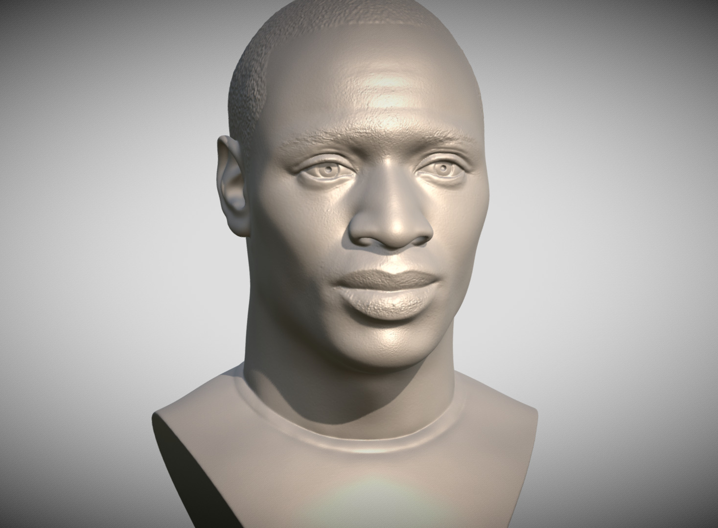 Omar Sy bust for 3D printing 3D print model_4