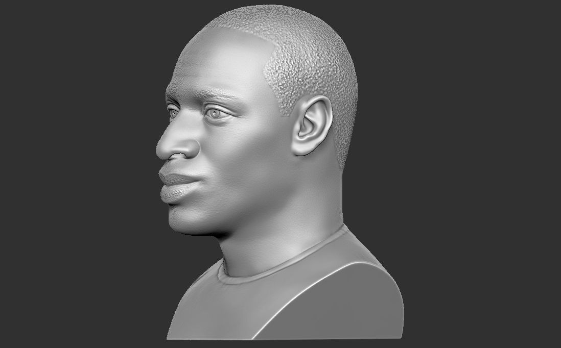 Omar Sy bust for 3D printing 3D print model_9