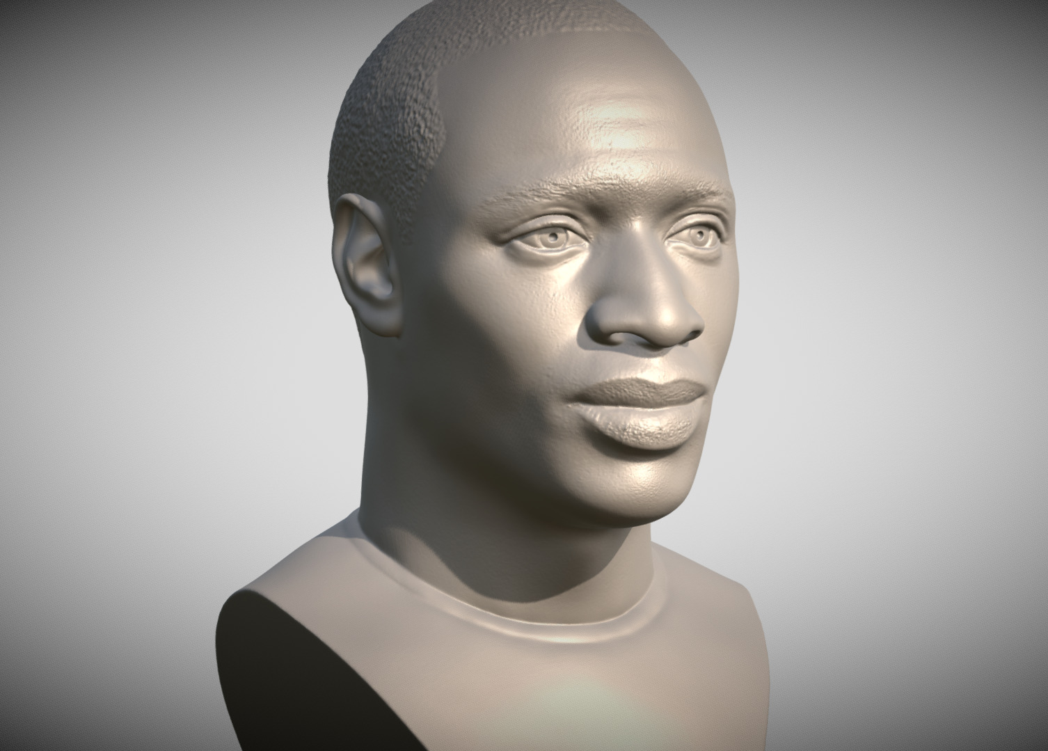 Omar Sy bust for 3D printing 3D print model_3